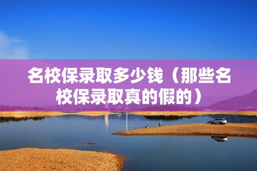 名校保录取多少钱（那些名校保录取真的假的）