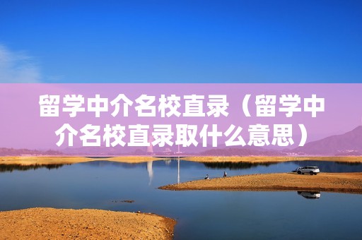 留学中介名校直录（留学中介名校直录取什么意思）