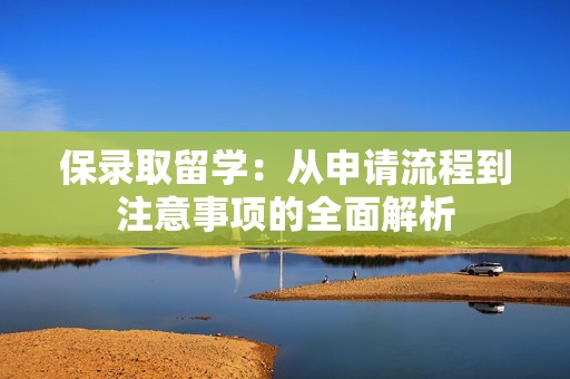 保录取留学：从申请流程到注意事项的全面解析